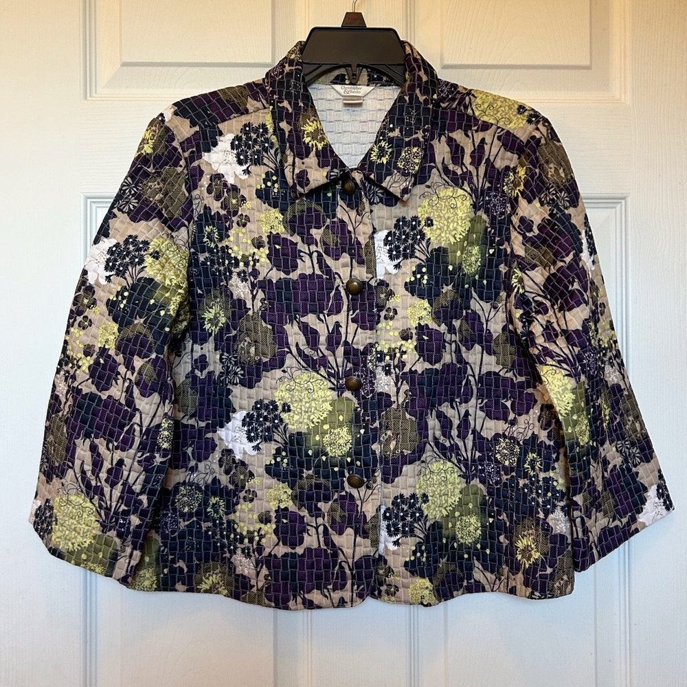 Christopher and‎ Banks Quilted Multicolor Floral Jacket M